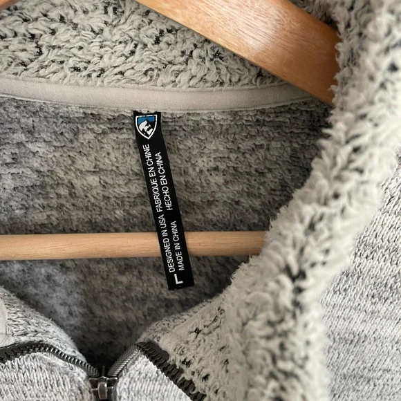 Kuhl Women’s Alaska 1/4 Zip Pullover Fleece Sherpa Lined Gray Size L - Picture 4 of 7